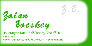 zalan bocskey business card